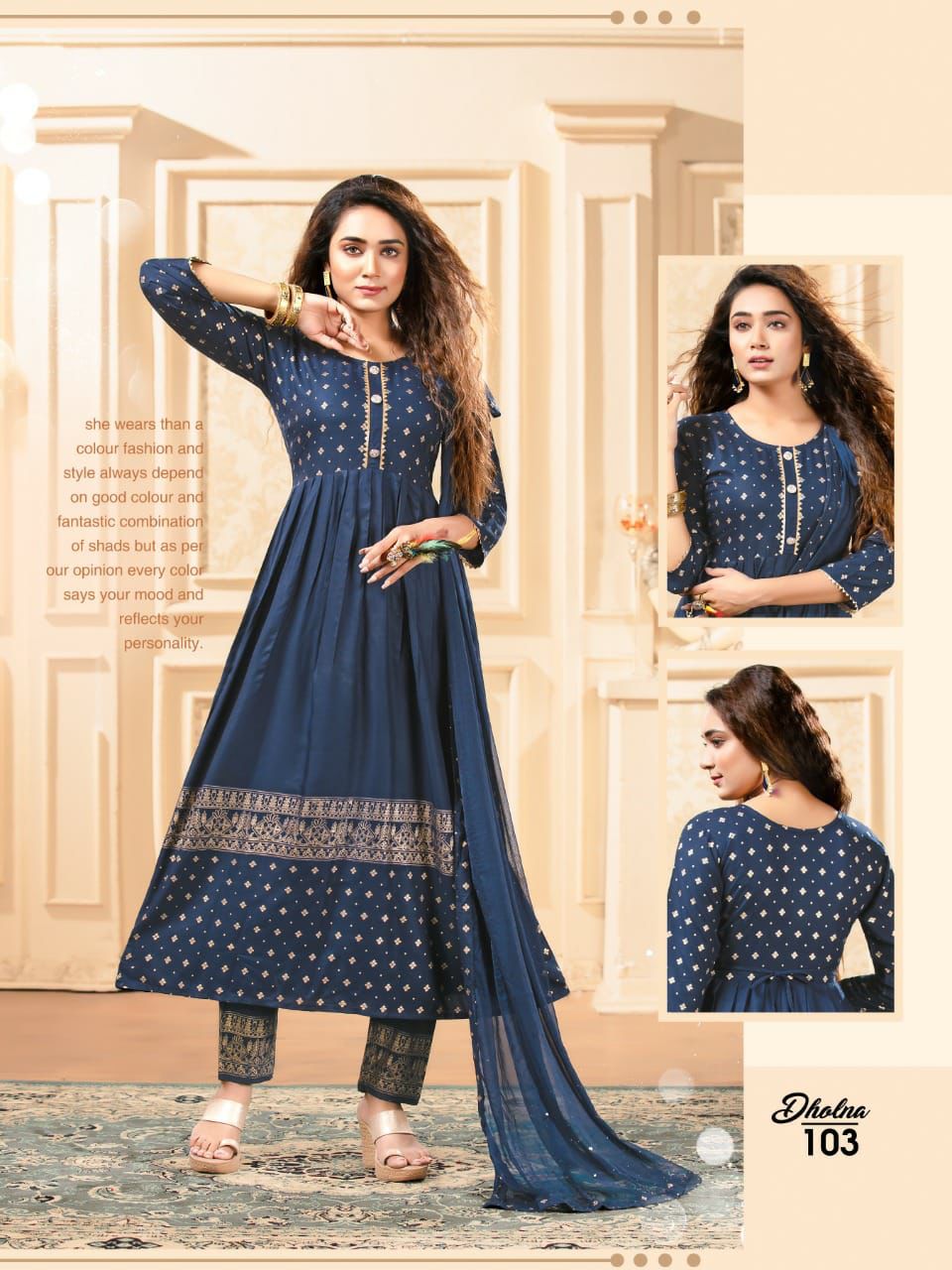 Beauty Queen Dholna Festive Wear Rayon Printed Ready Made Collection